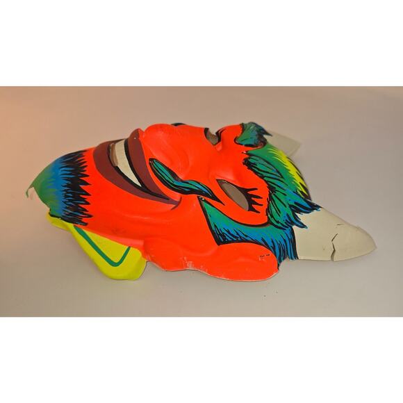 Devil Halloween Mask Black Light Reactive Zest Bar Giveaway 1960s Vacuform - Picture 6 of 15
